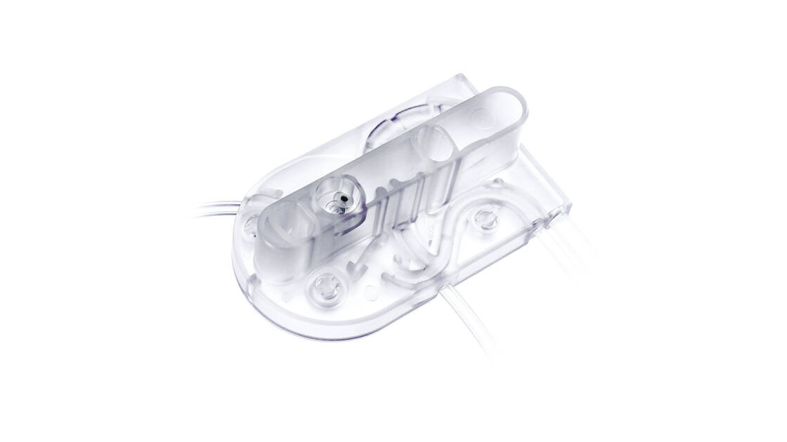Imagem lateral de um cassete transparente para o Faros.